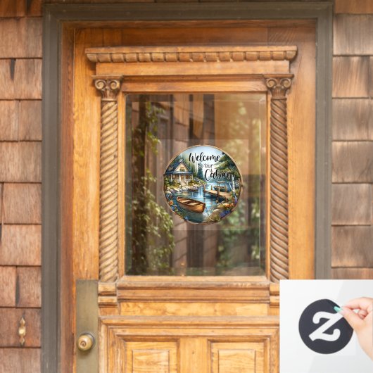 Welkom bij onze Cabin Raamsticker (Huis Deur)