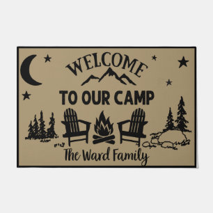 Welkom bij onze camp-beklimming, kampeerlappen deurmat