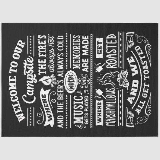 Welkom bij onze Campsite Tissuepapier (Voorkant)