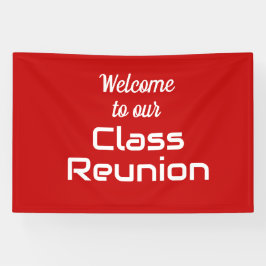 Welkom bij onze Class Reunion (rood en wit) Spandoek