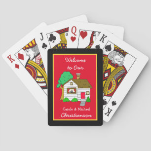 Welkom bij onze Home Schattige Lil House Red Pokerkaarten
