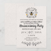 Welkom bij onze Honey Bee Spring Housewarming Kaart (Voorkant / Achterkant)