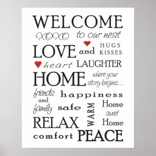 Welkom bij onze nest poster