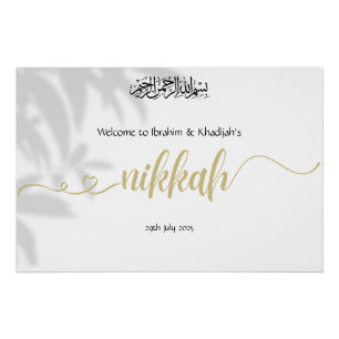 Welkom bij onze Nikkah - Islamitisch Huwelijk Bord Perfect Poster