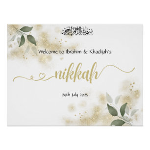 Welkom bij Onze Nikkah - Islamitisch Trouwbord Perfect Poster