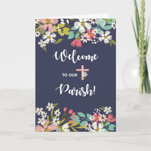 Welkom bij onze parochie Bloemen op marineblauw Kaart