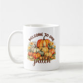 Welkom bij Onze Patch – Cosy Pumpkin Patch Koffiemok (Links)