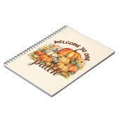 Welkom bij Onze Patch – Cosy Pumpkin Patch Notitieboek (Linkerzijde)