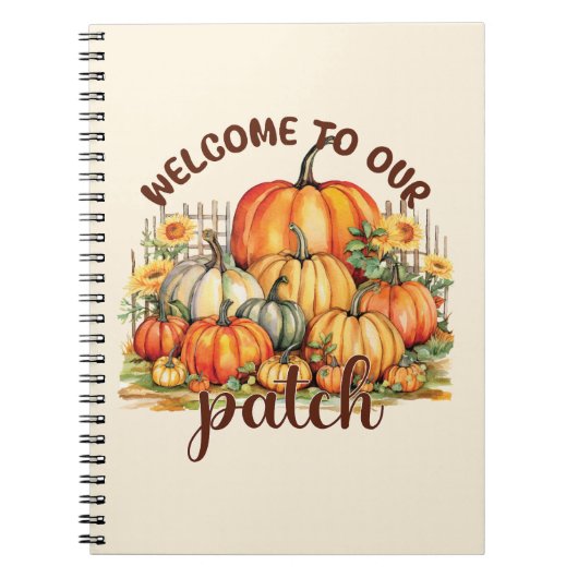 Welkom bij Onze Patch – Cosy Pumpkin Patch Notitieboek (Voorkant)