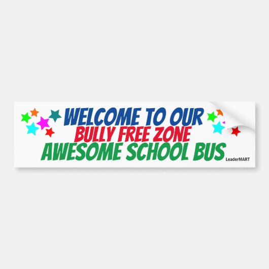 Welkom bij onze ... Schoolbus. Bus Stap Signage Bumpersticker (Voorkant)