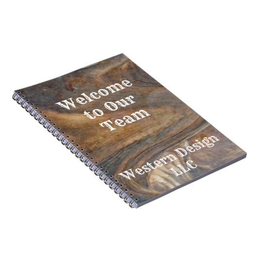 Welkom bij onze team Brown Woodgrain Professional Notitieboek (Rechterzijde)