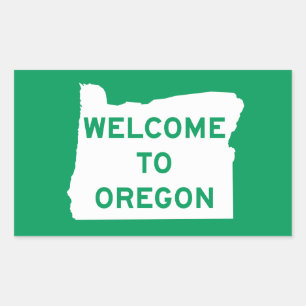 Welkom bij Oregon - USA Road Sign Rechthoekige Sticker