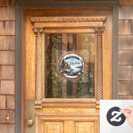 Welkom bij Our Lake House Raamsticker (Huis Deur)