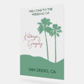 Welkom bij Palm Tree Wedding Acryl Bord (Hoek)