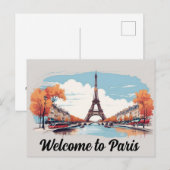 Welkom bij Paris Eiffeltoren Briefkaart (Voorkant / Achterkant)