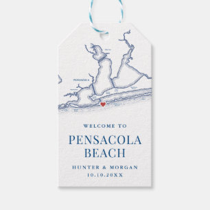 Welkom bij Pensacola Beach Florida bruiloft gunst Cadeaulabel
