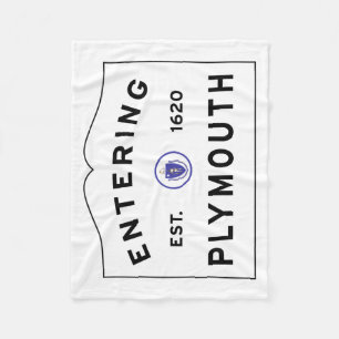 Welkom bij Plymouth MA-stadsteken Fleece Deken