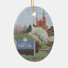 Welkom bij Portland Maine Keramisch Ornament