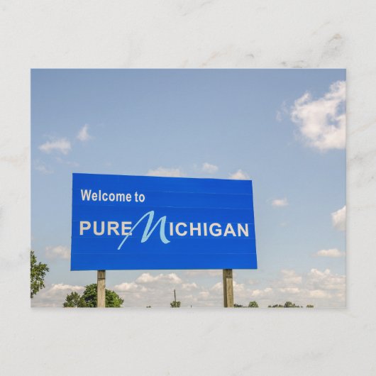 Welkom bij Pure Michigan Blue Sign Briefkaart (Voorkant)