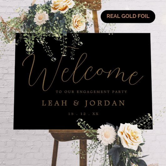 Welkom bij REAL Gold Foil Elegant Engagement Folie Afdrukken