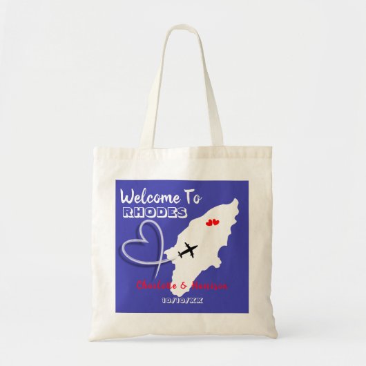 Welkom bij Rhodes Destination Wedding Tote Bag (Voorkant)