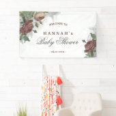 Welkom bij Rustieke Bloemige Burgundy Rozen Waterv Spandoek (Insitu)