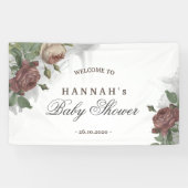 Welkom bij Rustieke Bloemige Burgundy Rozen Waterv Spandoek (Horizontaal)