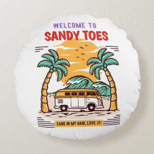 Welkom bij Sandy Toes Summer Beach  Rond Kussen