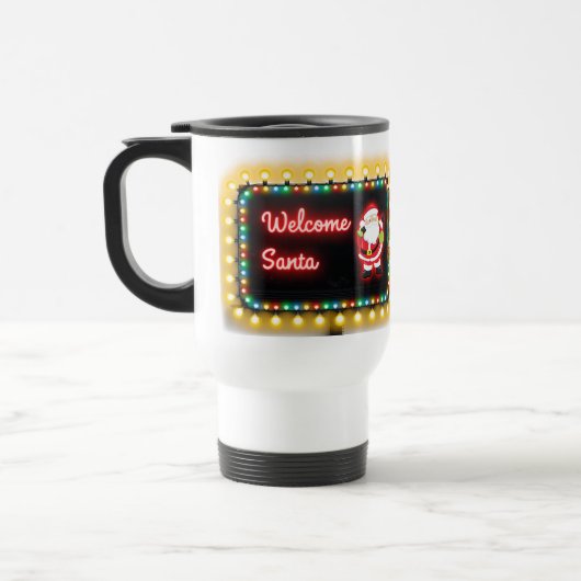 Welkom bij Santa Bright Christmas Lights Billboard Reisbeker (Links)