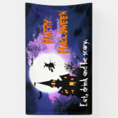 Welkom bij Scary Haunted House - Happy Halloween Spandoek (Verticaal)