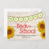 Welkom bij School Yellow Daisies Rustic Briefkaart (Voorkant / Achterkant)