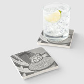 Welkom bij Springfield Grayscale Stone Onderzetter (Zijkant)