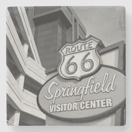 Welkom bij Springfield Grayscale Stone Onderzetter (Voorkant)