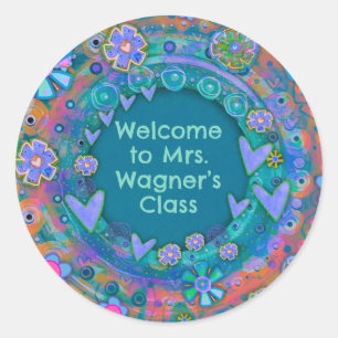 Welkom bij Teacher’s Class Personalized Ronde Sticker