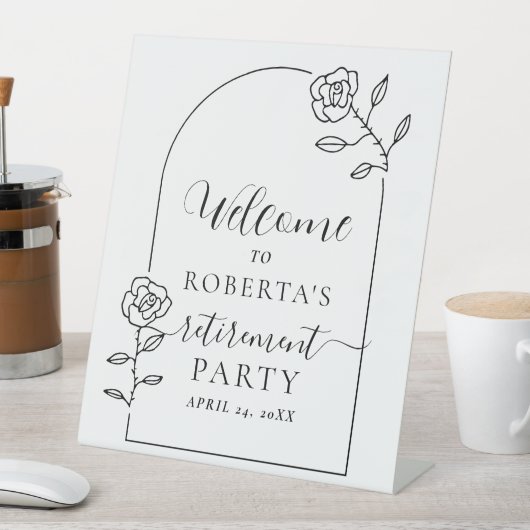 Welkom bij Text Script Retiment Party Reclamebord Met Voetstuk (Insitu)