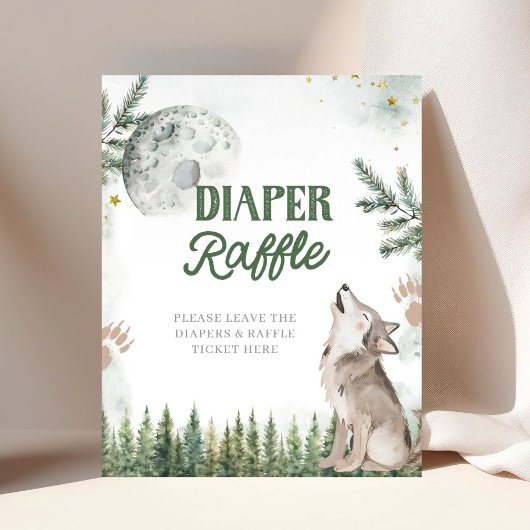 Welkom bij The Pack Forest Wolf Diaper Raffle Poster