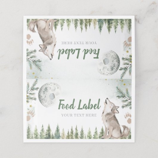 Welkom bij The Pack Forest Wolf Food Label Afsprakenkaart (Buitenkant ongevouwen)