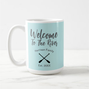 Welkom bij The River aangepaste familienaam Koffiemok