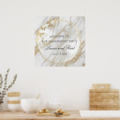 Welkom bij Trouw Engagement Goud Marmer Poster (Keuken)