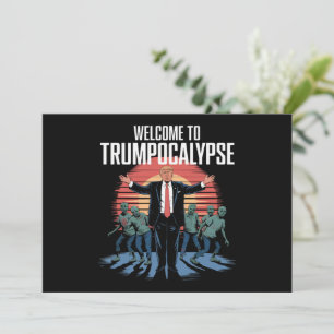 Welkom bij Trump-ocalyps Funny Trump Halloween Kaart