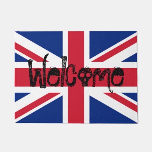 Welkom bij Union Jack British Skull Deurmat (Voorkant)
