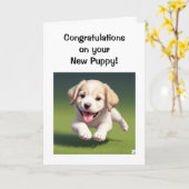 Welkom bij uw nieuwe puppyhond kaart (Gele Bloem)