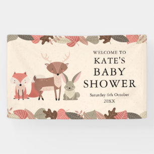 Welkom bij Woodland Animals Baby Shower Spandoek