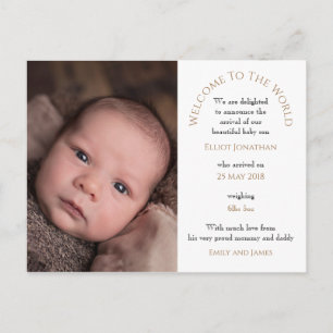 Welkom bij World Baby Photo Typografie Briefkaart
