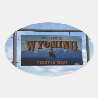 Welkom bij Wyoming Ovale Sticker