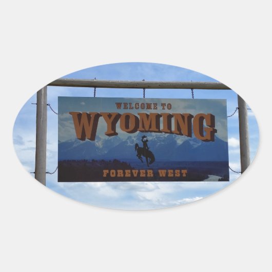 Welkom bij Wyoming Ovale Sticker (Voorkant)