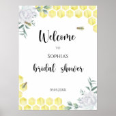 Welkom - Bijen bloem - Bruidsfeest Poster (Voorkant)