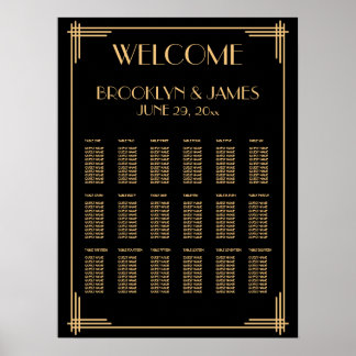 Welkom Black Deco Trouw Stoelenoverzicht Poster