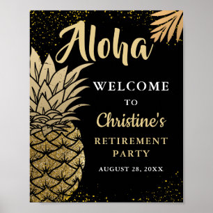 Welkom Black Gold Pineapple Retirement Party Poster