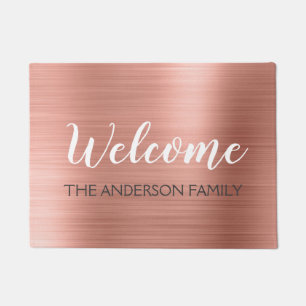 Welkom Blush Pink - Roos Gold Familienaam Deurmat